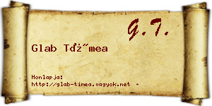 Glab Tímea névjegykártya